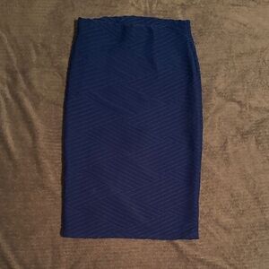 Textured Electric Blue Pencil Skirt